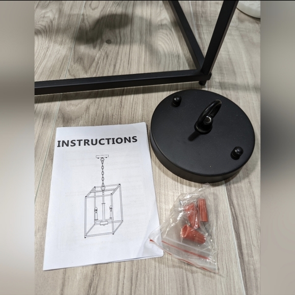 Chandelier Open Cage Black Matte Industrial - Picture 8 of 15